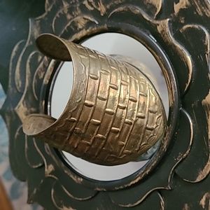 Vintage Stone Pressed Cuff, beautiful shape, panita